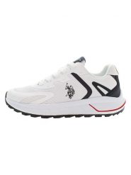 U.S. Polo Assn. Sneakersy w kolorze biało-granatowym rozmiar: 45. Białe buty sportowe casual U.S. Polo Assn., bez wzorów, bez zapięcia. Za 217.99 zł.
