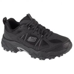 Buty trekkingowe męskie Skechers Stamina At Upper Stitch. Czarne buty trekkingowe Skechers, bez wzorów, z materiału, bez zapięcia. Za 349.99 zł.