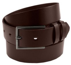 Klasyczny, Skórzany Pasek Męski - Victorio - Orzechowy (Brązowy). Brązowe paski Victorio, bez wzorów, ze skóry, klasyczne. Za 119.00 zł.