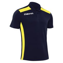 Polo Macron Folk. Niebieskie koszulki polo Macron, m, bez wzorów, bez kołnierzyka, bez ramiączek, na fitness i siłownię. Za 177.00 zł.