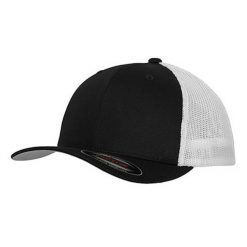 Dwukolorowa Siatkowa Czapka Z Daszkiem. Niebieskie czapki z daszkiem FLEXFIT, bez wzorów. Za 89.99 zł.
