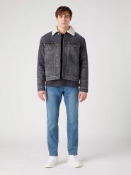 Wrangler Kurtka dżinsowa w kolorze antracytowym rozmiar: XXL. Czarne kurtki Wrangler, xxl, bez wzorów, z bawełny, bez kaptura. Za 207.34 zł.