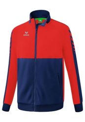 Kurtka treningowa Erima Six Wings Junior wielokolorowa. Niebieskie kurtki Erima, bez wzorów, z materiału, bez kaptura. Za 266.99 zł.