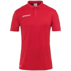Polo Uhlsport Essential. Czarne koszulki polo Uhlsport, bez wzorów, bez kołnierzyka, bez ramiączek, do piłki nożnej. Za 147.50 zł.