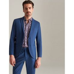 Marynarka z bawełny i lnu - Granatowy. Garnitury marki Reserved. Za 279.99 zł.
