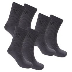 Skarpetki sportowe unisex Dare2B Essentials Sport 3-pak. Szare skarpetki sportowe Dare 2B, bez wzorów, z materiału. Za 42.49 zł.