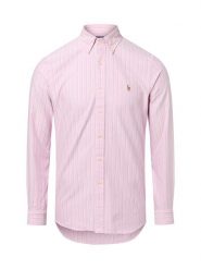 Polo Ralph Lauren Męska koszula casualowa - Custom Fit Mężczyźni Slim Fit Bawełna różowy|wielokolorowy w paski, XXL. Czerwone koszule Polo Ralph Lauren, m, bez wzorów, z bawełny, bez kołnierzyka, bez ramiączek. Za 699.95 zł.
