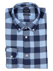OLYMP Koszula "Casual" - Regular fit - w kolorze niebieskim rozmiar: M. Niebieskie koszule Olymp, m, bez wzorów, z bawełny, bez kołnierzyka, bez ramiączek. Za 121.95 zł.