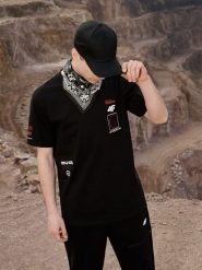 4F T-shirt regular z nadrukiem męski - czarny XXL. Czarne t-shirty 4F, m, bez wzorów, z bawełny, bez kołnierzyka, bez ramiączek. Za 79.99 zł.