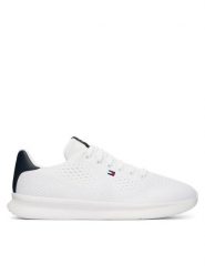 Tommy Hilfiger Sneakersy Lightweight Runner FM0FM05909 Biały. Białe buty sportowe casual Tommy Hilfiger, bez wzorów, z meshu, bez zapięcia. Za 409.99 zł.