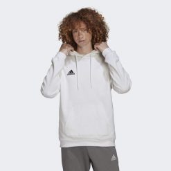 Bluza do piłki nożnej męska Adidas Entrada 22. Białe bluzy Adidas, m, bez wzorów, z bawełny, bez kaptura. Za 199.00 zł.