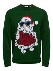 ONLY & SONS Sweter "Xmas" w kolorze zielonym rozmiar: L. Zielone swetry nierozpinane Only & Sons, l, bez wzorów, z bawełny, bez kołnierzyka, bez ramiączek. Za 88.43 zł.