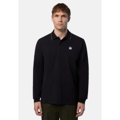 NORTH SAILS POLO LONG SLEEVE Czarny. Czarne koszulki polo North Sails, bez wzorów, z tkaniny, bez kołnierzyka, bez ramiączek. Za 341.86 zł.