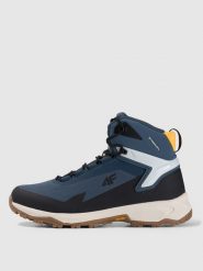 4F Wysokie buty trekkingowe ICE CRACKER z izolacją Primaloft męskie - granatowe 46. Niebieskie trekkingi 4F, bez wzorów, z nylonu, przed kolano, bez zapięcia. Za 549.99 zł.