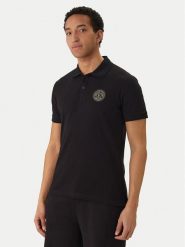 Versace Jeans Couture Polo 80GAGT19 CJ01T Czarny Regular Fit. Czarne koszulki polo Versace Jeans Couture, l, bez wzorów, z bawełny, bez kołnierzyka, bez ramiączek. Za 569.99 zł.
