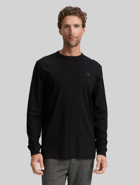 Męski Longsleeve Tom Tailor Basic Black 1048902 29999. Czarne bluzki z długim rękawem Tom Tailor, l, bez wzorów, bez kołnierzyka, bez ramiączek. Za 69.99 zł.