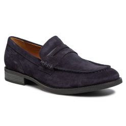 Półbuty Vagabond Shoemakers. Niebieskie eleganckie półbuty Vagabond Shoemakers, bez wzorów, bez obcasa, bez zapięcia. Za 409.99 zł.