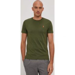 Polo Ralph Lauren - T-shirt. Zielone koszulki polo Polo Ralph Lauren, m, z aplikacjami, z dzianiny, bez kołnierzyka, bez ramiączek. W wyprzedaży za 199.90 zł.