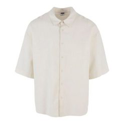 Męska Koszula Boxy Z Mieszanki Bawełny. Brązowe koszule Urban Classics, m, bez wzorów, z bawełny, bez kołnierzyka, bez ramiączek. Za 137.99 zł.