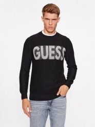 Guess Sweter M3BR50 Z38V2 Czarny Regular Fit. Czarne swetry rozpinane Guess, m, z aplikacjami, z syntetyku, bez kołnierzyka, bez ramiączek. Za 209.99 zł.