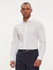 Calvin Klein Koszula Leaf Print K10K112593 Biały Slim Fit. Białe koszule CALVIN KLEIN, m, bez wzorów, z bawełny, bez kołnierzyka, bez ramiączek. Za 229.99 zł.