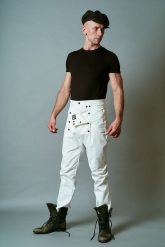 Spodnie Oficery Męskie Śmietankowe. Eleganckie spodnie Hultaj Polski, na jesień, l, z bawełny, eleganckie. Za 479.00 zł.