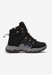 Czarne Sznurowane Buty Trekkingowe na Grubej Podeszwie Luciame. Czarne buty trekkingowe Born2be, bez wzorów, bez zapięcia. W wyprzedaży za 67.99 zł.