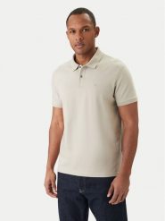 Calvin Klein Polo LV04LC254G Beżowy Slim Fit. Brązowe koszulki polo CALVIN KLEIN, l, bez wzorów, z bawełny, bez kołnierzyka, bez ramiączek. Za 289.99 zł.