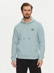 KARL LAGERFELD Bluza 705711 551900 Błękitny Regular Fit. Niebieskie bluzy KARL LAGERFELD, m, bez wzorów, z bawełny, bez kaptura. Za 509.99 zł.