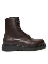 Calvin Klein Trzewiki HM0HM01575 Brązowy. Brązowe botki sznurowane CALVIN KLEIN, bez wzorów, ze skóry, bez obcasa, bez zapięcia. Za 949.99 zł.