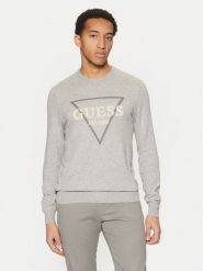 Guess Sweter M5RR02 Z3KI1 Szary Regular Fit. Szare swetry rozpinane Guess, m, z aplikacjami, z bawełny, bez kołnierzyka, bez ramiączek. Za 229.99 zł.