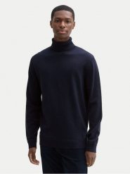 Tom Tailor Golf 1042456 Granatowy Regular Fit. Niebieskie golfy Tom Tailor, m, bez wzorów, z bawełny, bez kołnierzyka, bez ramiączek. Za 89.99 zł.