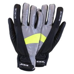 WOWOW - Rękawiczki Rowerowe Unisex Odblaskowe Wiatroszczelne Dotykowe. Brązowe rękawiczki WOWOW, bez wzorów, z gumy. Za 185.00 zł.