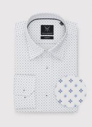 PAKO LORENTE – Koszula męska w mikrowzór. Białe koszule Pako Lorente, m, bez wzorów, z bawełny, bez kołnierzyka, bez ramiączek. Za 199.99 zł.