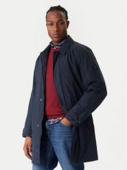 Tommy Hilfiger Płaszcz przejściowy MW0MW42569 Granatowy Regular Fit. Niebieskie płaszcze Tommy Hilfiger, m, bez wzorów, z syntetyku, bez kaptura. Za 1,299.00 zł.