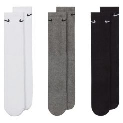 Amortyzowane Skarpety Do Butów Unisex Dla Dorosłych (zestaw 3 Sztuk). Białe skarpety Nike, bez wzorów. Za 87.99 zł.