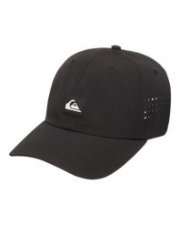 Czapka dla Mężczyzn DECADES NYLON Czarny. Czarne czapki z daszkiem Quiksilver, bez wzorów, z materiału. Za 139.99 zł.