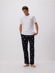 Dwuczęściowa piżama z nadrukiem - biały. Białe piżamy Reserved, l, bez wzorów, z bawełny, bez ramiączek. Za 139.99 zł.