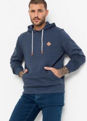 Bluza z kapturem. Niebieskie bluzy bonprix, l, bez wzorów, z kapturem. Za 124.99 zł.