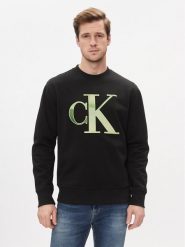 Calvin Klein Jeans Bluza Monologo J30J325028 Czarny Regular Fit. Czarne bluzy Calvin Klein Jeans, l, bez wzorów, z jeansu, bez kaptura. Za 279.99 zł.