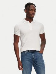 Robe di Kappa Polo William 6006170 Biały Slim Fit. Białe koszulki polo Robe di Kappa, l, bez wzorów, z bawełny, bez kołnierzyka, bez ramiączek. Za 229.99 zł.