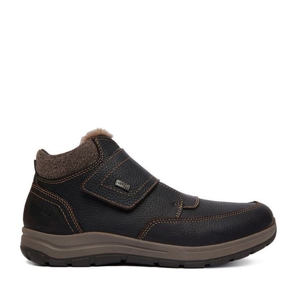 Botki Rieker. Brązowe botki sznurowane Rieker, bez wzorów, bez obcasa, bez zapięcia. Za 459.99 zł.