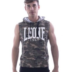 Męska bluza bez rękawów z kapturem Leone 1947 Apparel. Brązowe bluzy z kapturem LEONE 1947 APPAREL, l, bez wzorów, z tkaniny, z kapturem. Za 141.46 zł.