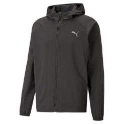 Kurtka do biegania męska PUMA Run Favourite Woven Hooded. Czarne kurtki Puma, l, bez wzorów, z materiału, bez kaptura. Za 179.99 zł.