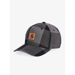 Czapka z daszkiem Carhartt Flannel Cap - gravel. Szare czapki z daszkiem Carhartt, bez wzorów. Za 101.99 zł.