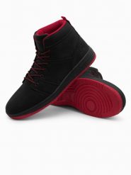 Buty męskie ocieplane sneakersy za kostkę - czarne V2 - Rozmiar: 41. Czarne buty sportowe casual Ombre Clothing, na zimę, bez wzorów, z materiału, za kostkę, bez zapięcia. W wyprzedaży za 79.99 zł.
