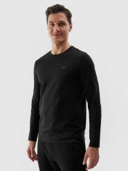 4F Longsleeve gładki męski - czarny XXL. Czarne bluzki z długim rękawem 4F, m, bez wzorów, z bawełny, bez kołnierzyka, bez ramiączek. Za 69.99 zł.