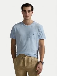 Polo Ralph Lauren T-Shirt 710964511004 Błękitny Regular Fit. Niebieskie koszulki polo Polo Ralph Lauren, m, bez wzorów, z bawełny, bez kołnierzyka, bez ramiączek. Za 319.99 zł.