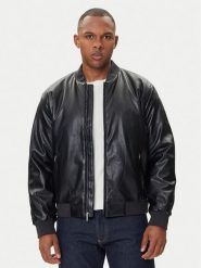 Calvin Klein Jeans Kurtka z imitacji skóry LV04RC407G Czarny Relaxed Fit. Czarne kurtki Calvin Klein Jeans, m, bez wzorów, z jeansu, bez kaptura. Za 589.99 zł.