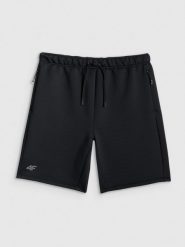 4F Spodenki treningowe szybkoschnące męskie - czarne L. Czarne krótkie spodenki sportowe 4F, l, bez wzorów, z materiału. Za 149.99 zł.